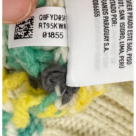 American Eagle Fair Isle oversized chunky‎ knit mock neck sweater mint sz L - Picture 7 of 7